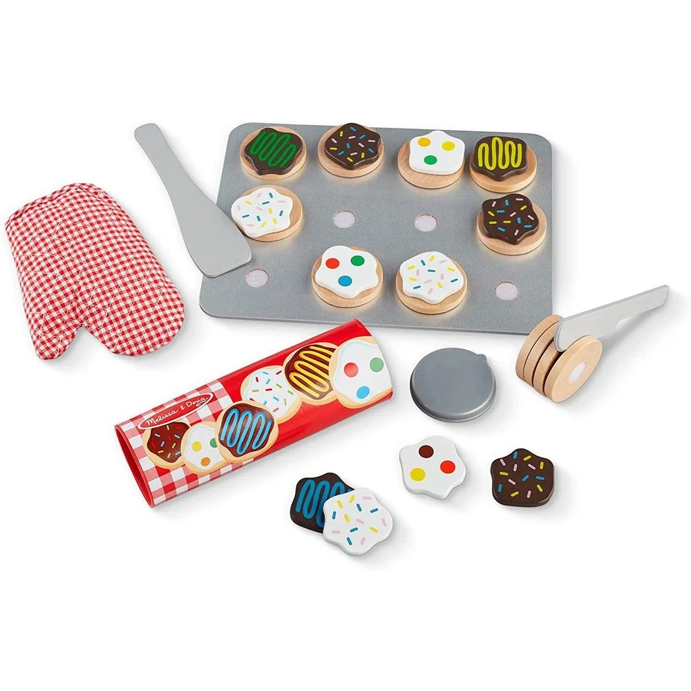 Melissa & Doug Wooden Slice and Bake Cookie Set 28pc Pretend Play Food Toy 4074